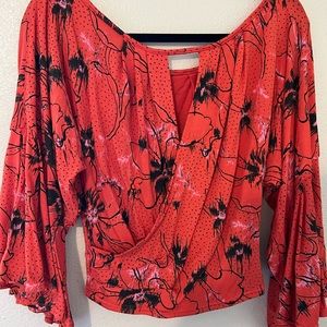 Free People top with Lantern Sleeves